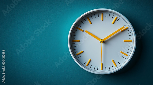 Wallpaper Mural White wall clock on a blue background Torontodigital.ca