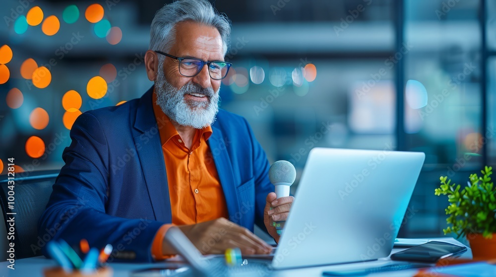Professional Senior Executive in Modern Office Setting Professional Senior Executive in Modern Office Setting