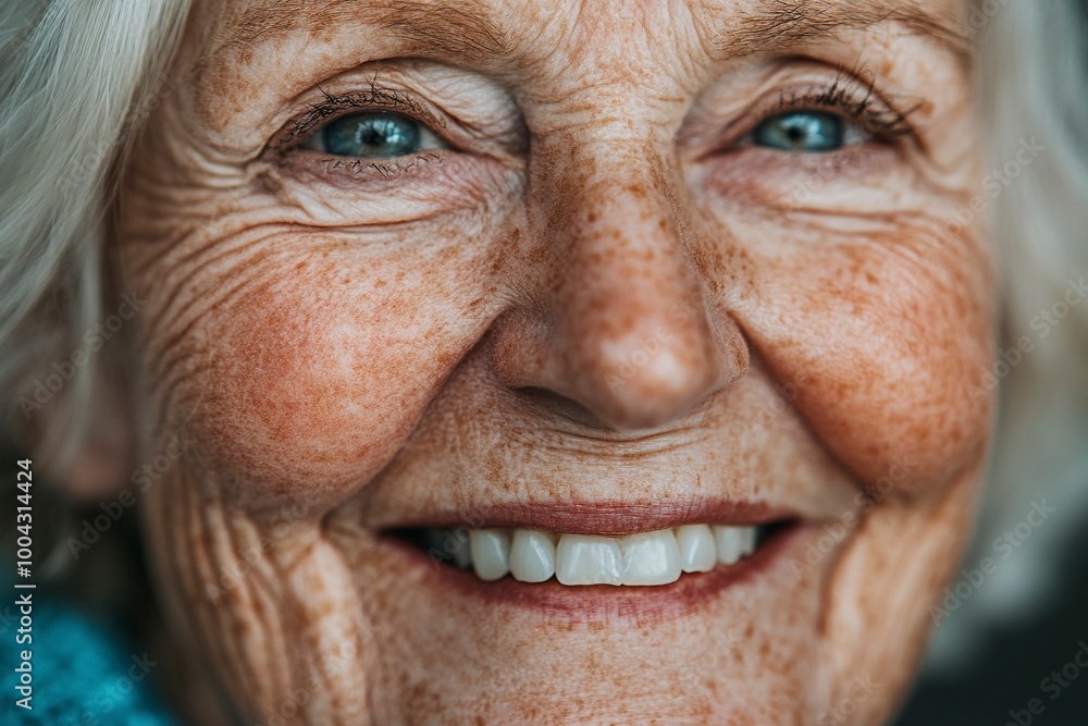 Smiling senior woman Close-up of a healthy .generative ai Smiling senior woman Close-up of a healthy .generative ai