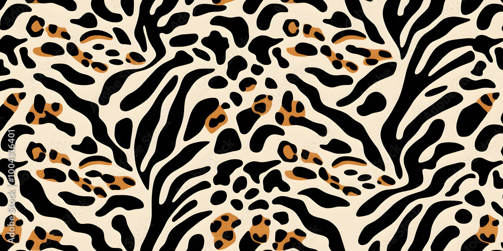 Wild Fusion: Zebra and Leopard Print Seamless Pattern Wild Fusion: Zebra and Leopard Print Seamless Pattern