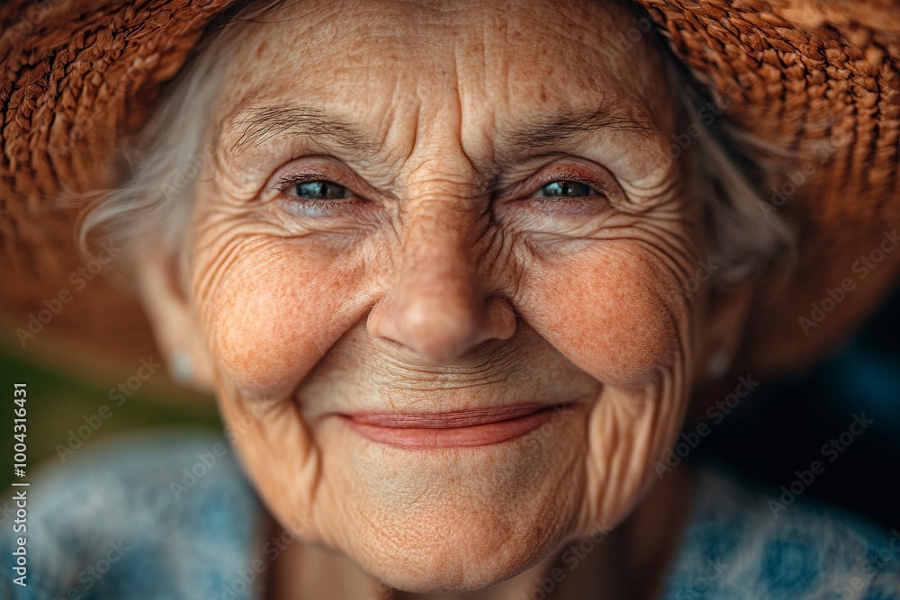 Smiling senior woman Close-up of a healthy .generative ai Smiling senior woman Close-up of a healthy .generative ai