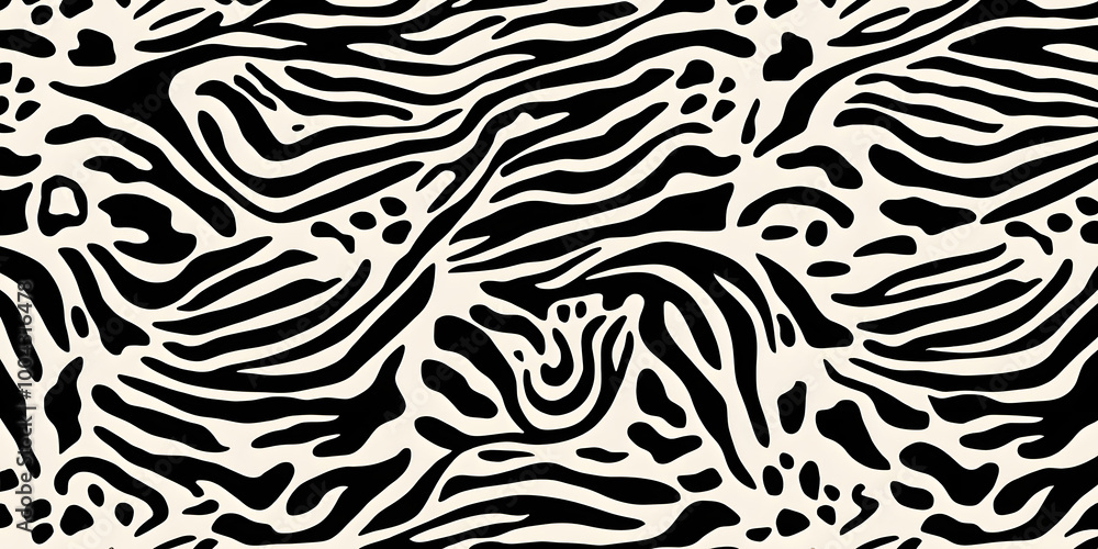 Abstract Zebra Print: Bold and graphic, this seamless pattern features an abstract rendition of zebra stripes, perfect for adding a touch of wild style to any design project. Abstract Zebra Print: Bold and graphic, this seamless pattern features an abstract rendition of zebra stripes, perfect for adding a touch of wild style to any design project.
