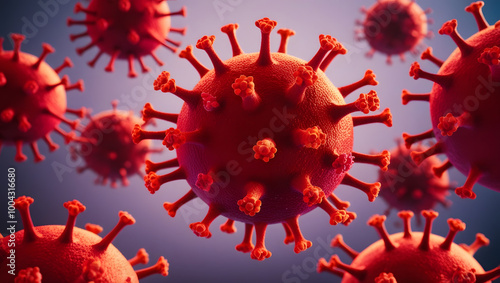 Microscopic View of Coronavirus: A striking image of a Coronavirus particle, captured in microscopic detail, showcasing its intricate structure and the potential danger it poses.