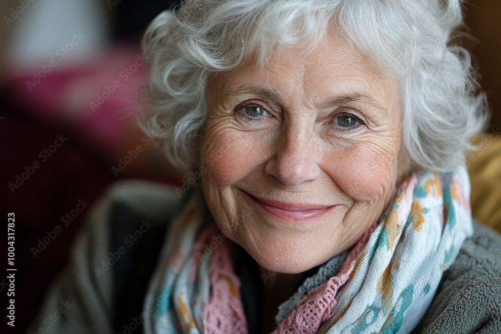 Smiling senior woman Close-up of a healthy .generative ai Smiling senior woman Close-up of a healthy .generative ai
