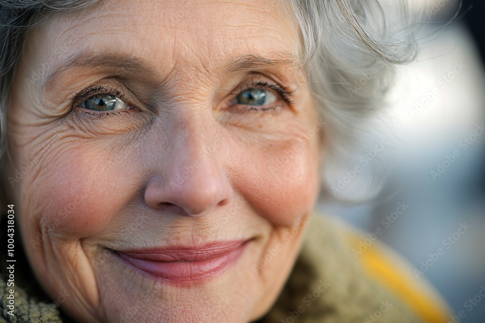 Smiling senior woman Close-up of a healthy .generative ai Smiling senior woman Close-up of a healthy .generative ai