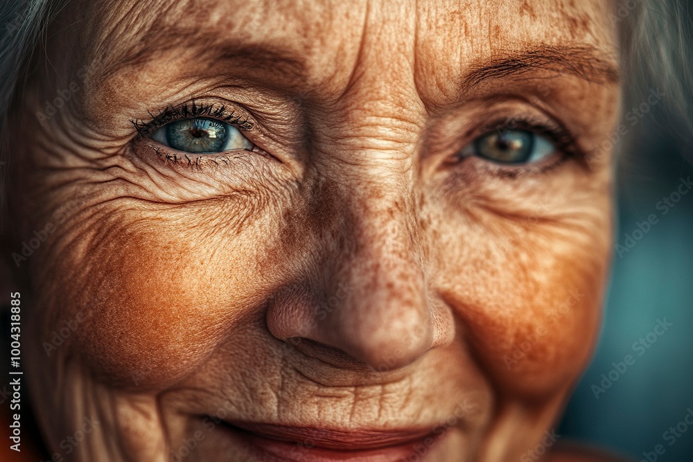Smiling senior woman Close-up of a healthy .generative ai Smiling senior woman Close-up of a healthy .generative ai