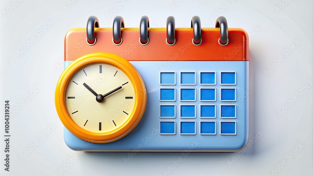 Modern Clock and Calendar Icon Design for Time Management and Scheduling Applications Concept Modern Clock and Calendar Icon Design for Time Management and Scheduling Applications Concept
