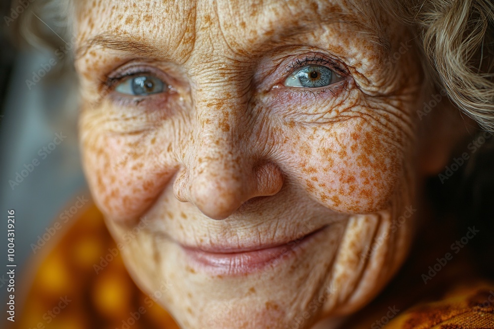 Smiling senior woman Close-up of a healthy .generative ai Smiling senior woman Close-up of a healthy .generative ai