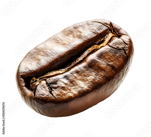 Coffee bean isolated on transparent background. Png format