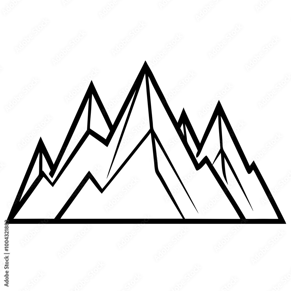 Sharp-Edged Mountain Range Vector Art Sharp-Edged Mountain Range Vector Art