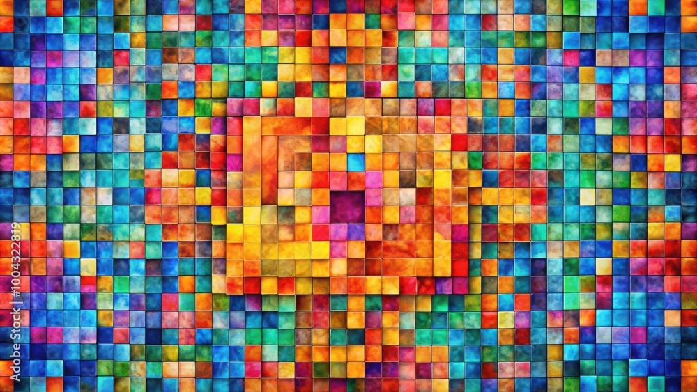 Colorful Abstract Brushstroke Mosaic Background with Expressive Geometric Design Colorful Abstract Brushstroke Mosaic Background with Expressive Geometric Design
