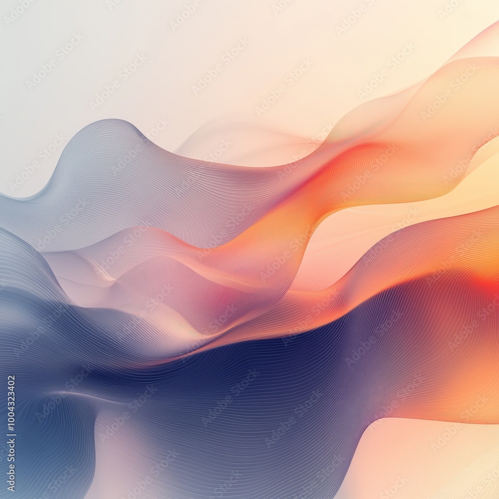 Fototapeta premium Abstract flowing waves in soft gradient colors