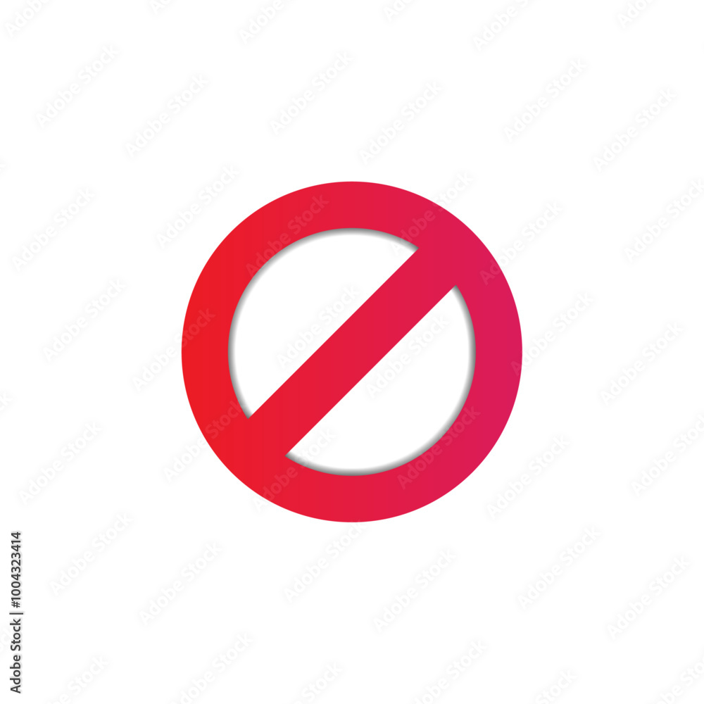 prohibited sign no Stop sign icon red color prohibited sign no Stop sign icon red color
