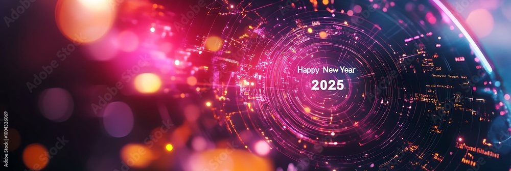 New year concept of 2025. New year's card. Digital transformation. panoramic New year concept of 2025. New year's card. Digital transformation. panoramic