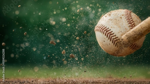 Batter midswing as the baseball soars through the air in a thrilling tournament, baseball, tournament, action