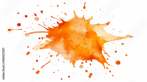 Abstract orange watercolor splash isolated on white background. hand drawn watercolor spot for logo or text. Watercolor Splash. Illustration