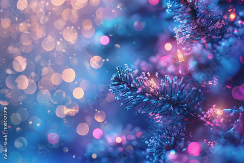 Wallpaper Mural Dazzling blue bokeh background, colorful neon lights, and abstract background give a modern feel. Torontodigital.ca