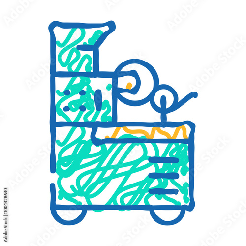 packing machines doodle icon sketch vector. packing machines sign. isolated symbol illustration
