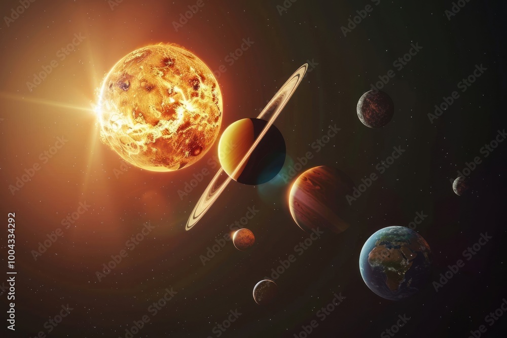 Naklejka premium Solar system planet astronomy universe.