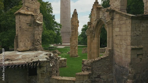 Old ruins of the destroyed I World War church of Montfaucon in France photo