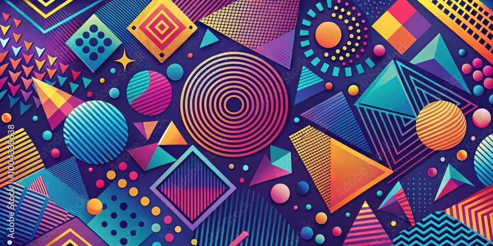 Abstract Geometric Shapes Background with Vibrant Colors and Mesmerizing Patterns Abstract Geometric Shapes Background with Vibrant Colors and Mesmerizing Patterns
