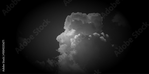 Black cloud and thunderstorm before rainy, Dramatic black clouds and dark sky