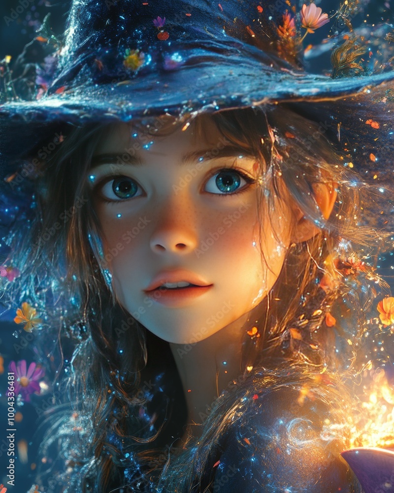 Enchanting Claymation-Style 3D Whimsical Cheerful Young Witch Casting Magical Spell with Anime Features on Lined Stationery - Ultra HD Animation Enchanting Claymation-Style 3D Whimsical Cheerful Young Witch Casting Magical Spell with Anime Features on Lined Stationery - Ultra HD Animation