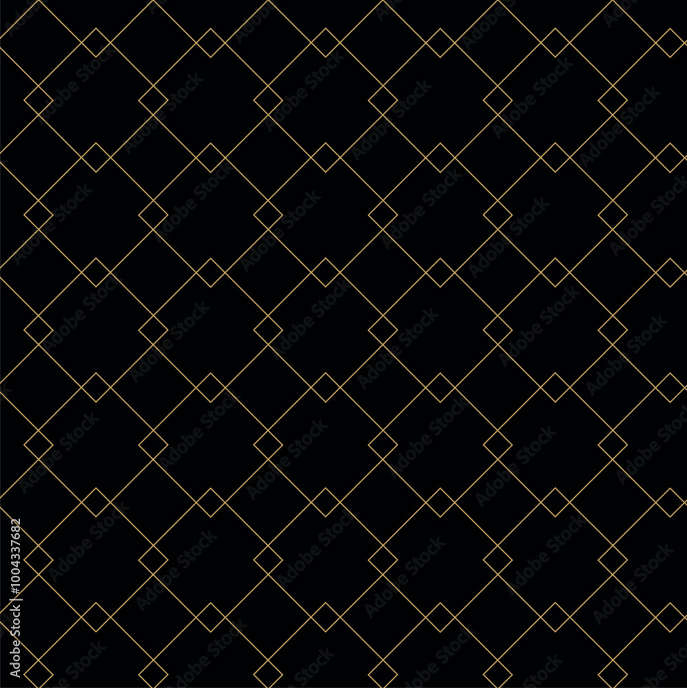 Abstract geometric pattern with crosses, stripes, lines. Seamless vector background. Black and gold ornament. Modern reticulated graphic design. Abstract geometric pattern with crosses, stripes, lines. Seamless vector background. Black and gold ornament. Modern reticulated graphic design.