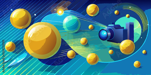 Abstract blue and gold background blue-green background