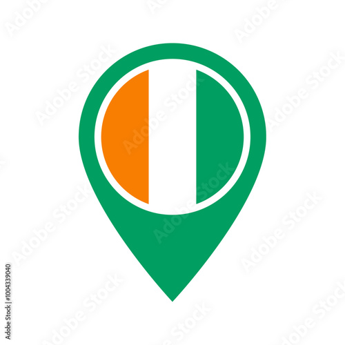 Free Download Ivory Coast flag location icon - GFXLoad