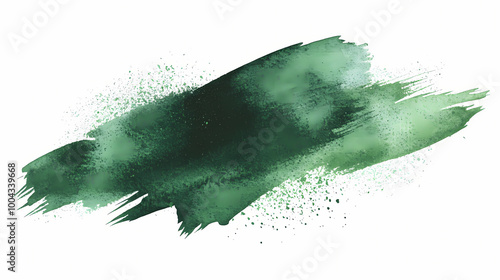 Beautiful abstract green watercolor hand painted splashes on white background, brush textures for logo.perfect stroke design for headline. high quality illustration. Watercolor Splash. Illustration photo