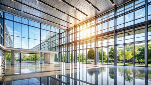 Sleek Modern Architecture with Large Windows and Natural Lighting in Wide Open Space