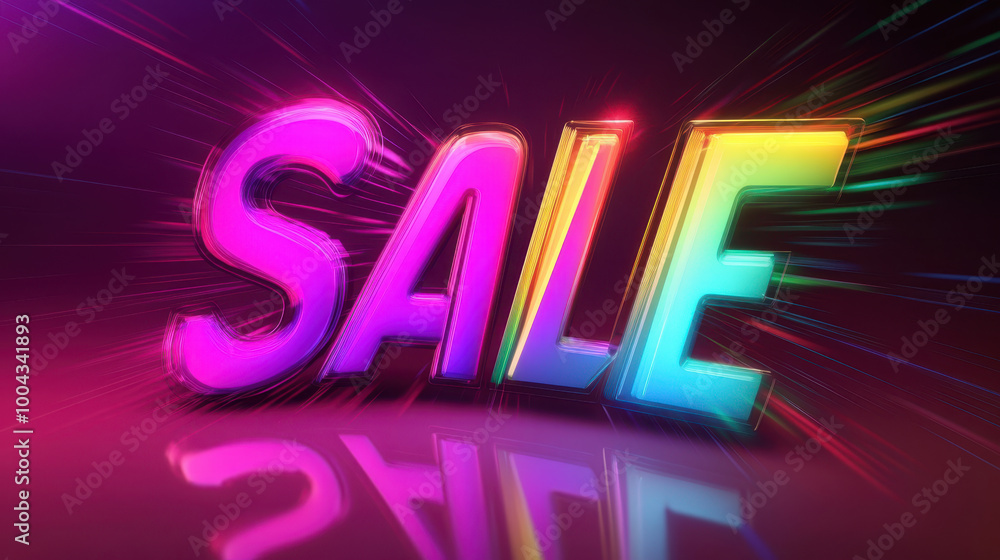 vibrant and eye catching SALE text glows with colorful hues, creating dynamic and energetic atmosphere perfect for promotions vibrant and eye catching SALE text glows with colorful hues, creating dynamic and energetic atmosphere perfect for promotions
