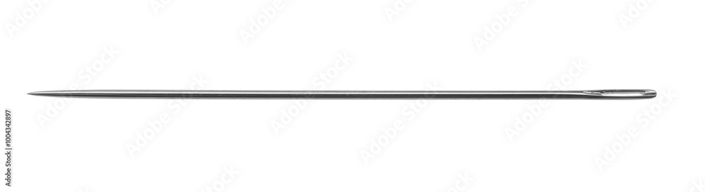 One new sewing needle isolated on white One new sewing needle isolated on white