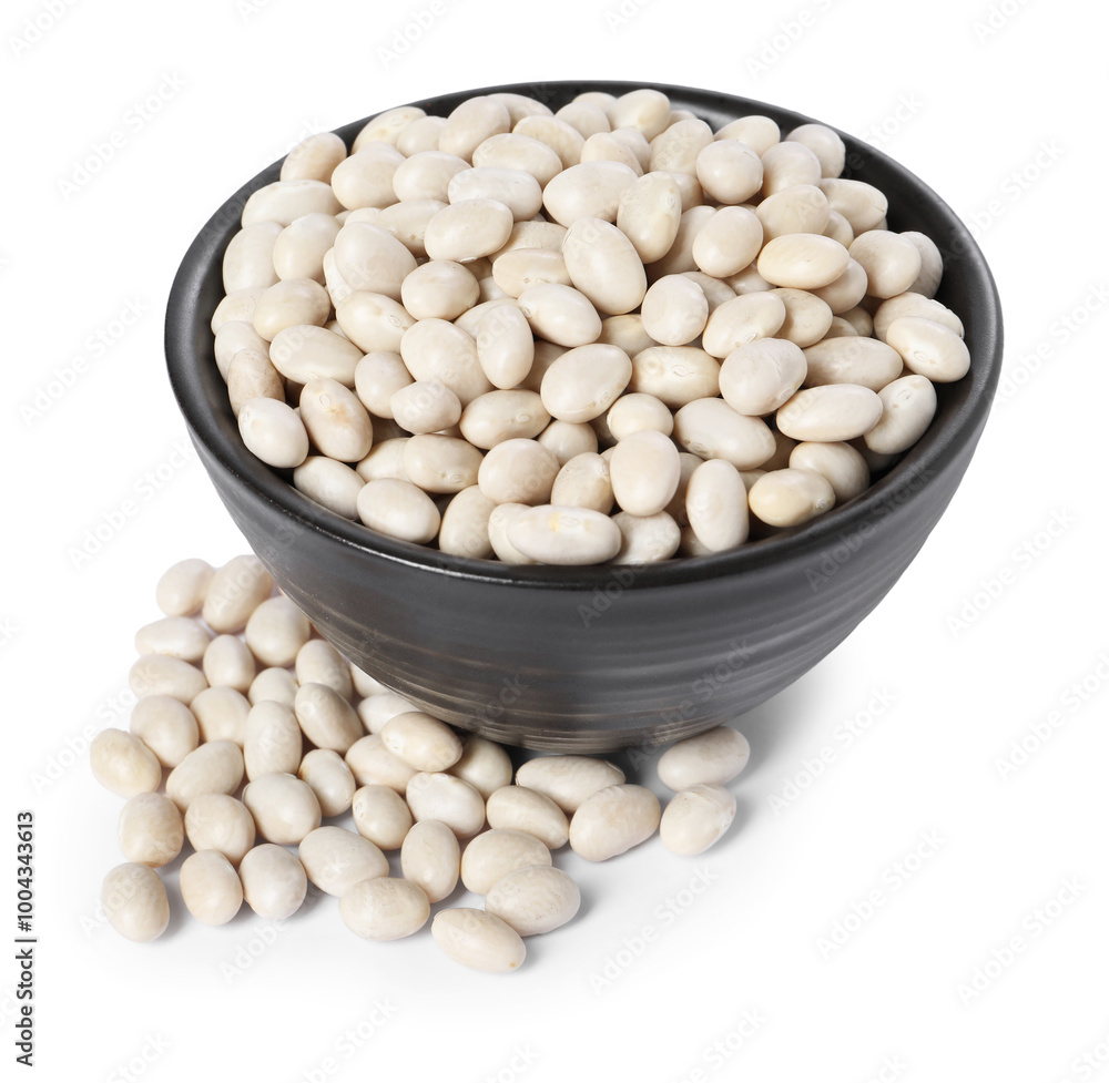 Dried beans in bowl isolated on white Dried beans in bowl isolated on white