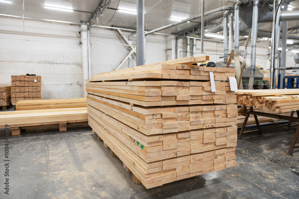 Furniture factory workshop with wood items. Furniture factory workshop with wood items.