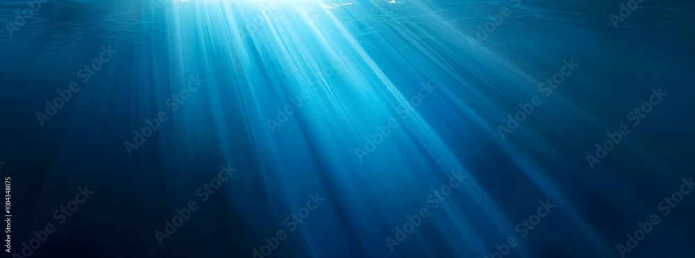 Obraz premium Underwater Light Beams Blue Gradient Background
