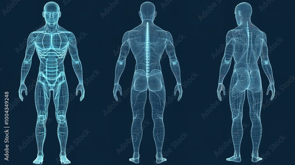 Set of 3D Wireframe Human Body Vector Illustration on Low Poly Technology Background
Set of 3D Wireframe Human Body Vector Illustration on Low Poly Technology Background
