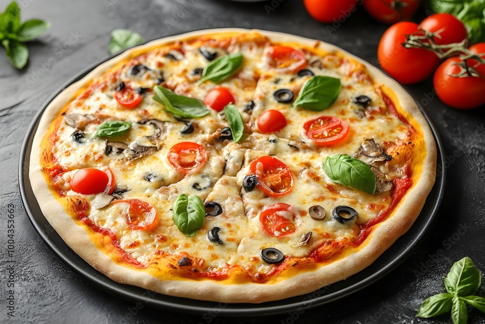 delicious Italian pizza on the plate delicious Italian pizza on the plate
