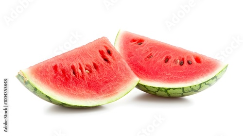 Delicious Watermelon Slices on White Background