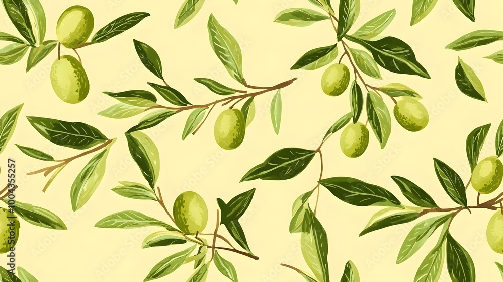 Lush Olive Tree Branches with Green Leaves in Natural Setting Lush Olive Tree Branches with Green Leaves in Natural Setting