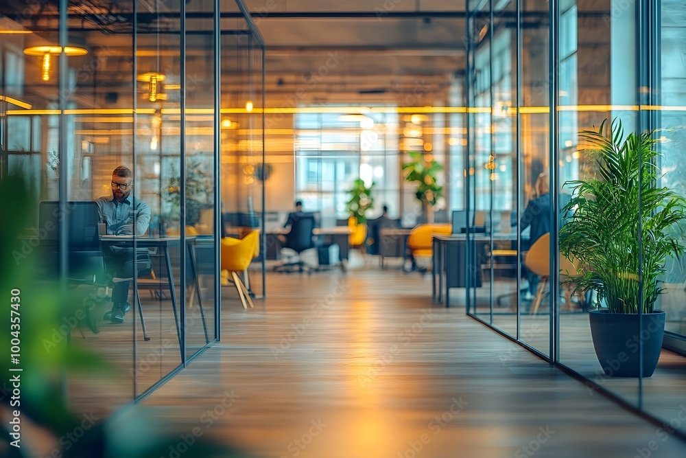 Sleek and Productive Open Plan Office Space with Contemporary Furnishings and Collaborative Design Sleek and Productive Open Plan Office Space with Contemporary Furnishings and Collaborative Design