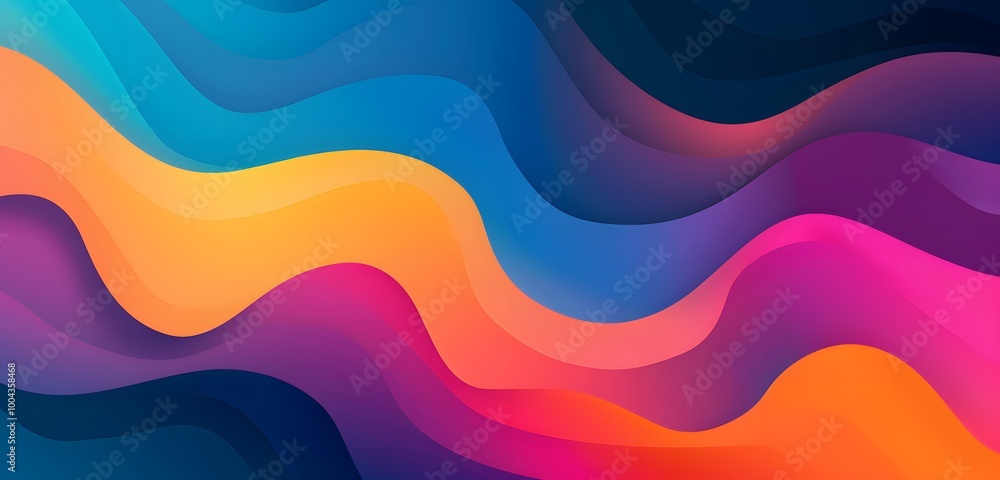 Obraz premium Abstract Gradient Waves Colorful Background