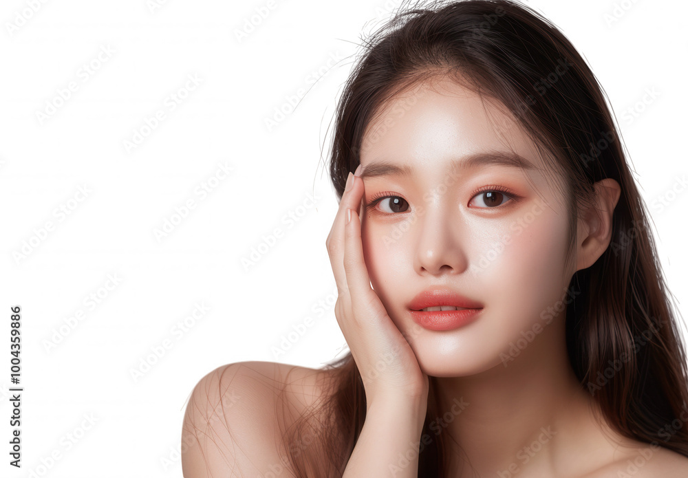 Young Woman in Profile, Neutral Expression with Light Makeup. Young Woman in Profile, Neutral Expression with Light Makeup.