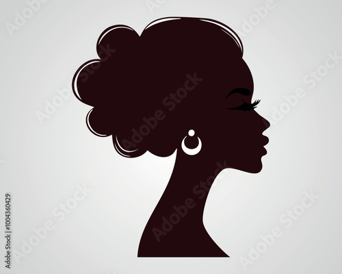 African Woman Silhouette - Elegant Profile Portrait