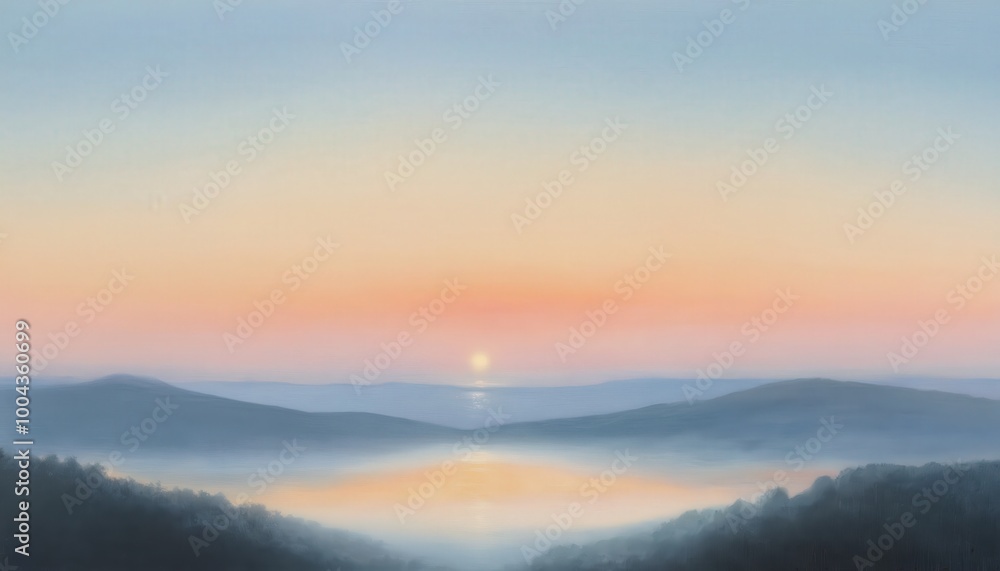 The sun was setting on the horizon at the end of the mountain. The sun was setting on the horizon at the end of the mountain.