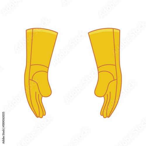 Isolated welding gloves vector illustration. Icon, symbol for hot work safety protective equipment.