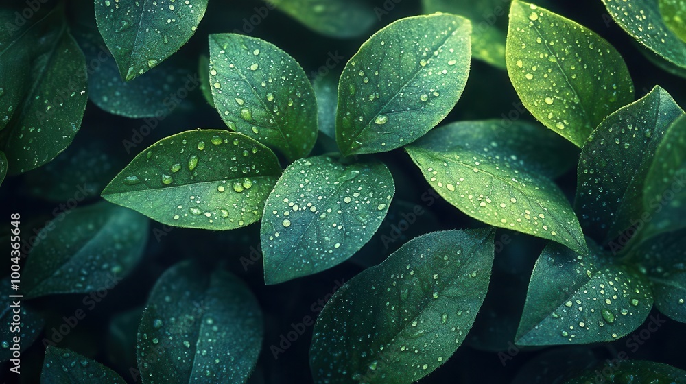 Obraz premium vibrant green leaf details provide an ecofriendly backdrop evoking freshness and tranquility perfect for enhancing digital content or wallpaper designs