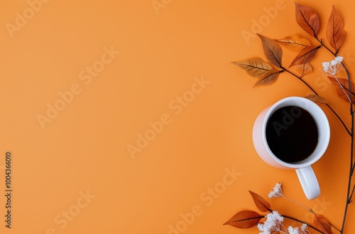 Blue Mug With Fall Foliage