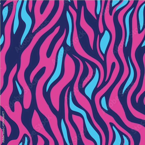 Wallpaper Mural Seamless vector pattern of neon zebra stripes Torontodigital.ca
